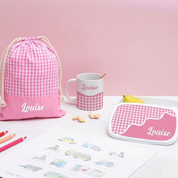 Boîte à Repas Enfant Carreaux personnalisée