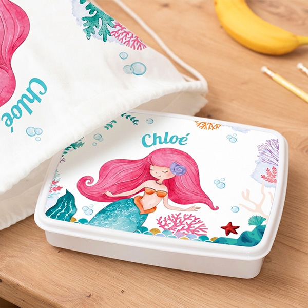 Boîte à Repas Enfant Petite Sirène personnalisée