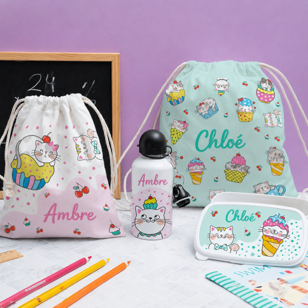 Boîte à Repas Enfant Petits Chats personnalisée
