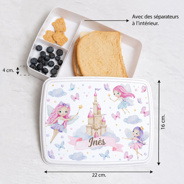 Boîte à Repas Enfant Fées personnalisée