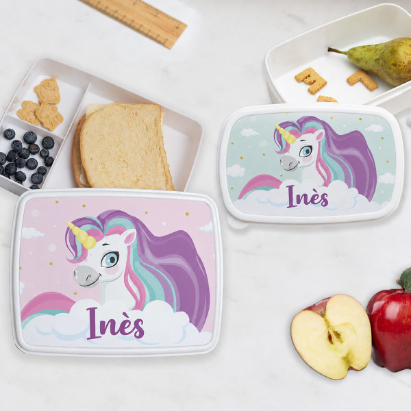 Boîte à Repas Enfant Licornes personnalisée