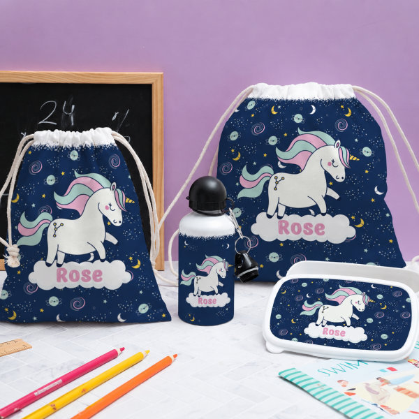Boîte à Repas Enfant Licornes personnalisée