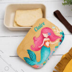 Vignette de Boîte à Repas Enfant Petite Sirène personnalisée avec Couvercle en Bambou