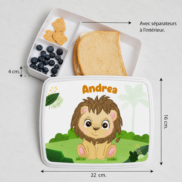Boîte à Repas Enfant Animaux personnalisée