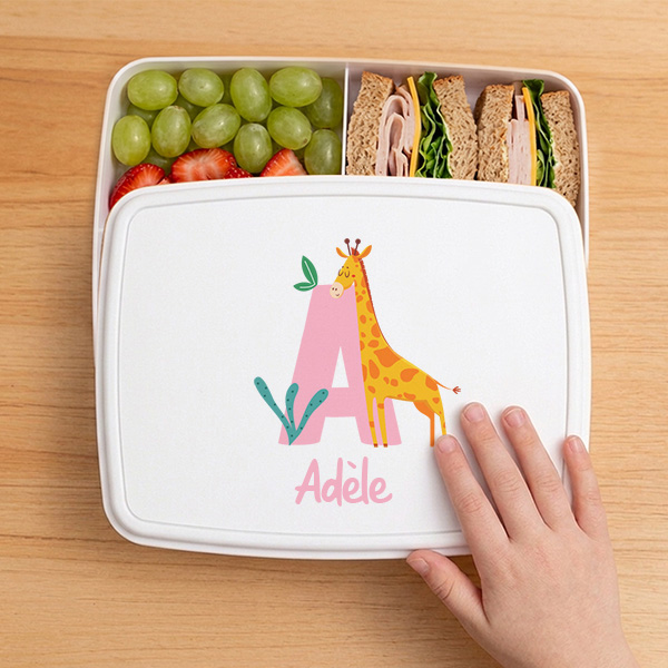 Boîte à Goûter Enfant avec Initiale Personnalisée