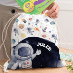 Vignette de Sac à dos à Cordons Enfant Astronaute personnalisé