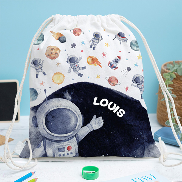 Sac à dos à Cordons Enfant Astronaute personnalisé