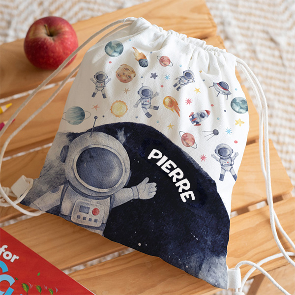 Sac à dos à Cordons Enfant Astronaute personnalisé
