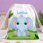 Vignette de Sac à dos à Cordons Enfant Animaux de la Jungle personnalisé