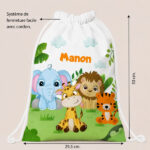Vignette de Sac à dos à Cordons Enfant Animaux de la Jungle personnalisé