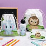 Vignette de Sac à dos à Cordons Enfant Animaux de la Jungle personnalisé