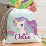Vignette de Sac à dos à cordons Enfant Licornes personnalisé