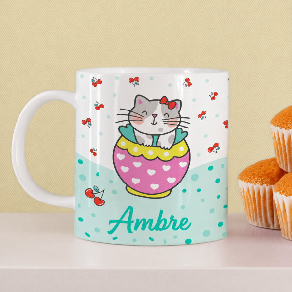 Tasse Enfant Petits Chats Incassable personnalisée avec Prénom