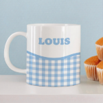 Vignette de Tasse Enfant Carreaux Incassable personnalisée avec Prénom