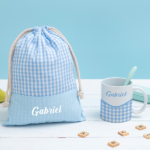 Vignette de Tasse Enfant Carreaux Incassable personnalisée avec Prénom