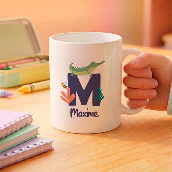 Tasse Enfant Incassable avec Initiale Personnalisée