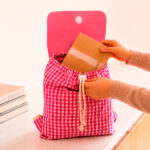 Vignette de Sac à dos à Cordons Carreaux Roses Enfant personnalisé