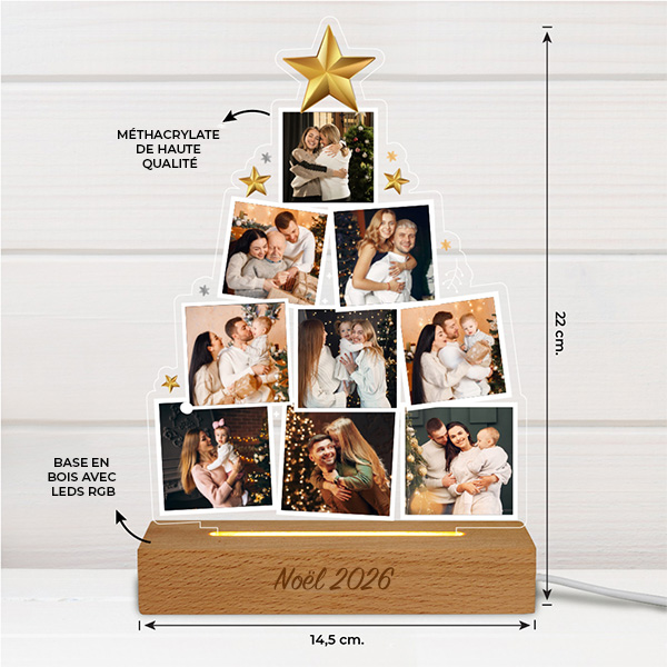 Lampe Sapin de Noël avec photos personnalisée