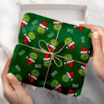 Papier cadeau de Noël Grinch personnalisé Vignette de Papier cadeau de Noël Grinch personnalisé