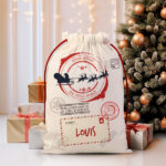 Vignette de Sac de Noël Traîneau avec prénom personnalisé