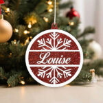 Vignette de Pack de décorations pour sapin de Noël Paillettes avec prénom personnalisé
