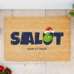 Vignette de Paillasson de Noël Grinch avec nom personnalisé