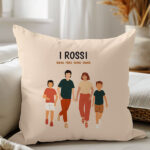 Cuscino Famiglia di Fronte con Nomi e Testo personalizzato Miniatura di Cuscino Famiglia di Fronte con Nomi e Testo personalizzato