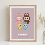 Poster Labubu con Nomi e Testo personalizzato Miniatura di Poster Labubu con Nomi e Testo personalizzato