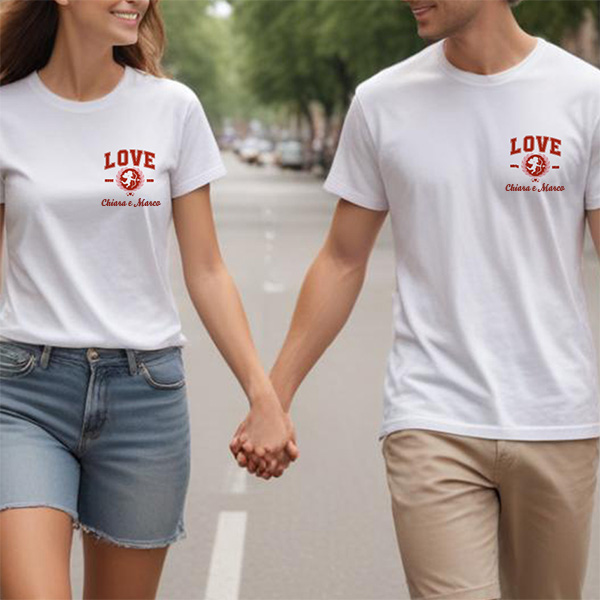 Maglietta Cupido con Nomi personalizzata