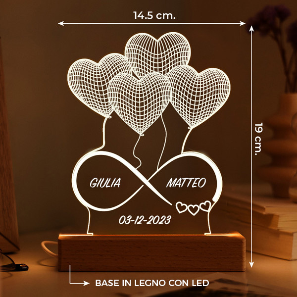 Lampada Infinito con Nomi personalizzata