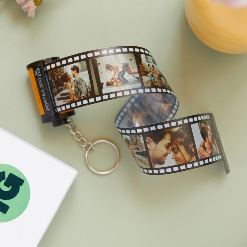 Portachiavi a rullino fotografico personalizzato