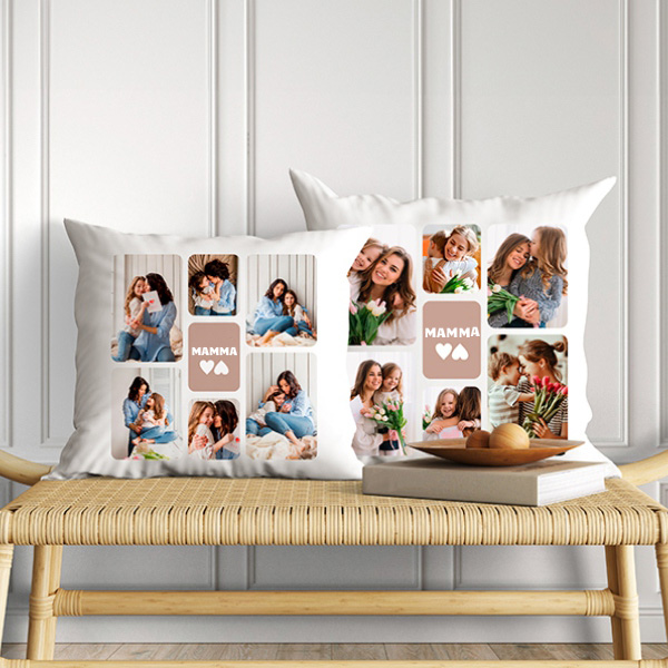 Cuscino Mamma con Sei Foto personalizzato
