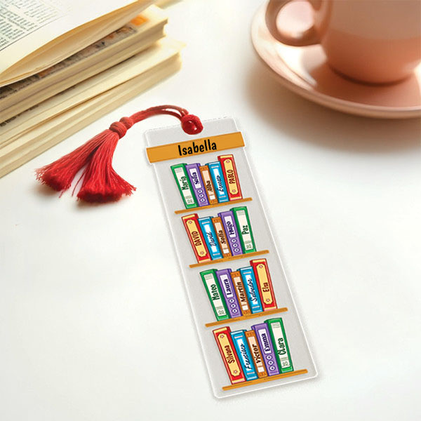 Segnalibro a forma di libri con nome personalizzato