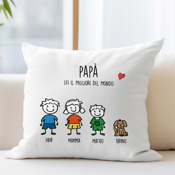 Cuscino Pupazzetti con Testo personalizzato