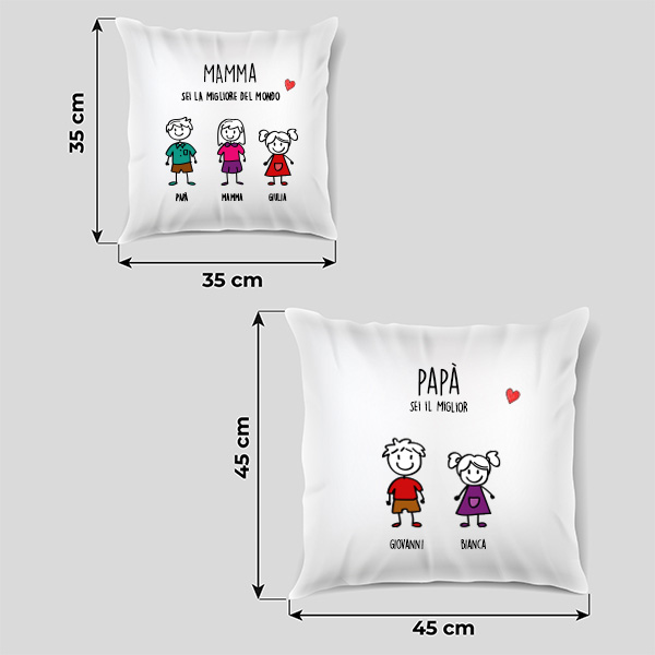 Cuscino Pupazzetti con Testo personalizzato