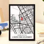 Miniatura di Targa Mappa dell’Amore con Posizione e Testi personalizzata