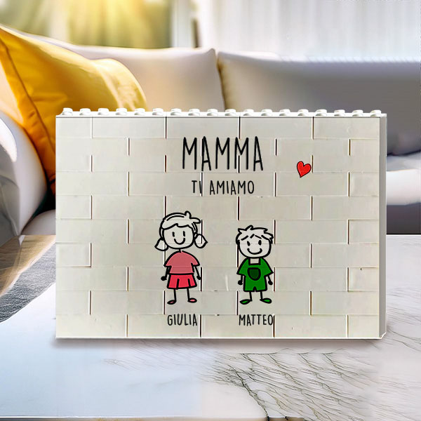 Puzzle di Blocchi con Omini e Testo Personalizzato