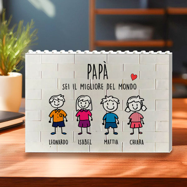 Puzzle di Blocchi con Omini e Testo Personalizzato