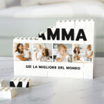 Miniatura di Puzzle di Blocchi Mamma con Quattro Foto e Testo personalizzato