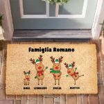 Zerbino di Natale Renne con Nomi e Testo personalizzato Miniatura di Zerbino di Natale Renne con Nomi e Testo personalizzato