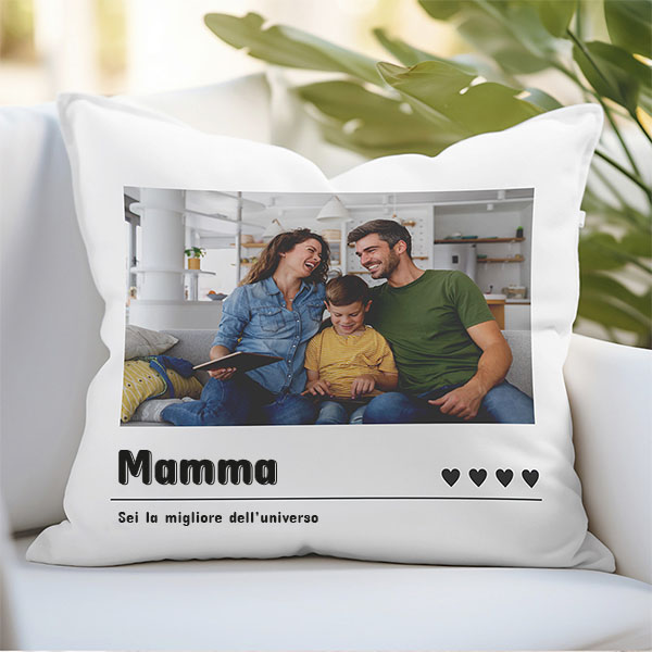 Cuscino Cuori con Foto e Data personalizzato