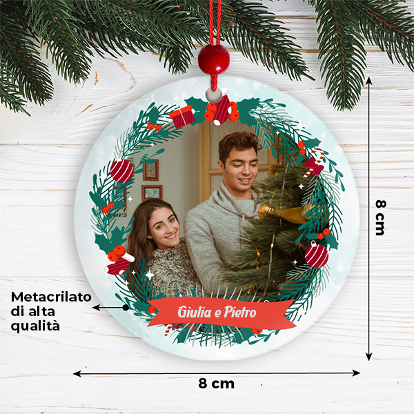 Set di Decorazioni per Albero di Natale Ghirlanda con Foto e Testo personalizzati