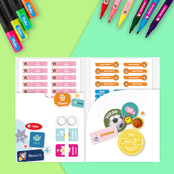 Set di Etichette Adesive per Bambini per Vestiti e Oggetti con Nome personalizzate