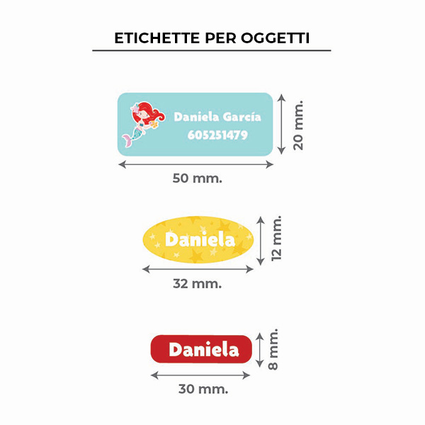 Etichette Adesive personalizzate per Oggetti dei Bambini