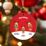 Set di Decorazioni per Albero di Natale Renne con Nomi personalizzati Miniatura di Set di Decorazioni per Albero di Natale Renne con Nomi personalizzati