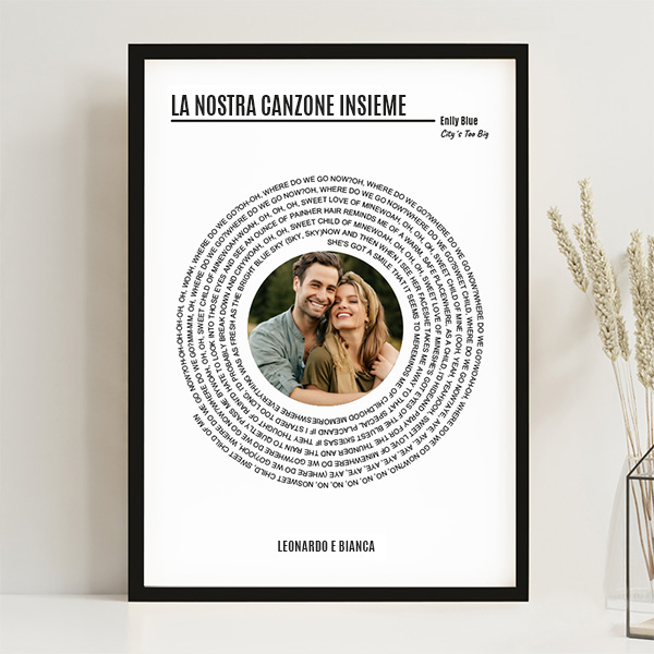 Poster con Testo della Canzone Spotify a Spirale e Foto personalizzata
