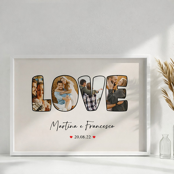Poster Design LOVE con Data e Nomi Personalizzati