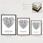 Miniatura di Poster Mappa dell’Amore con Posizione Personalizzata