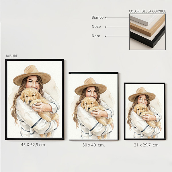 Poster con Illustrazione ad Acquerello da fFoto Personalizzata