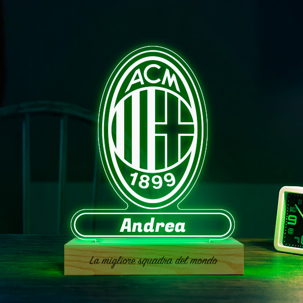 Lampada Scudo AC Milan personalizzata